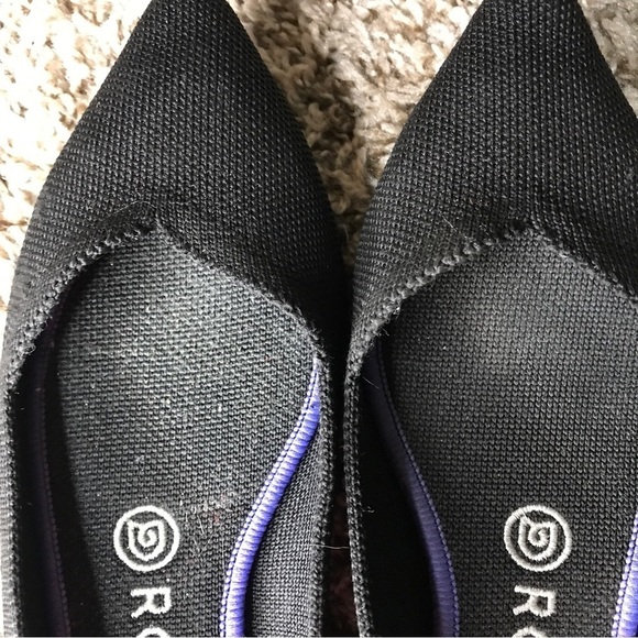 Rothy’s the pointed toe knit flats black and blue lining W 7.5 - Picture 3 of 12